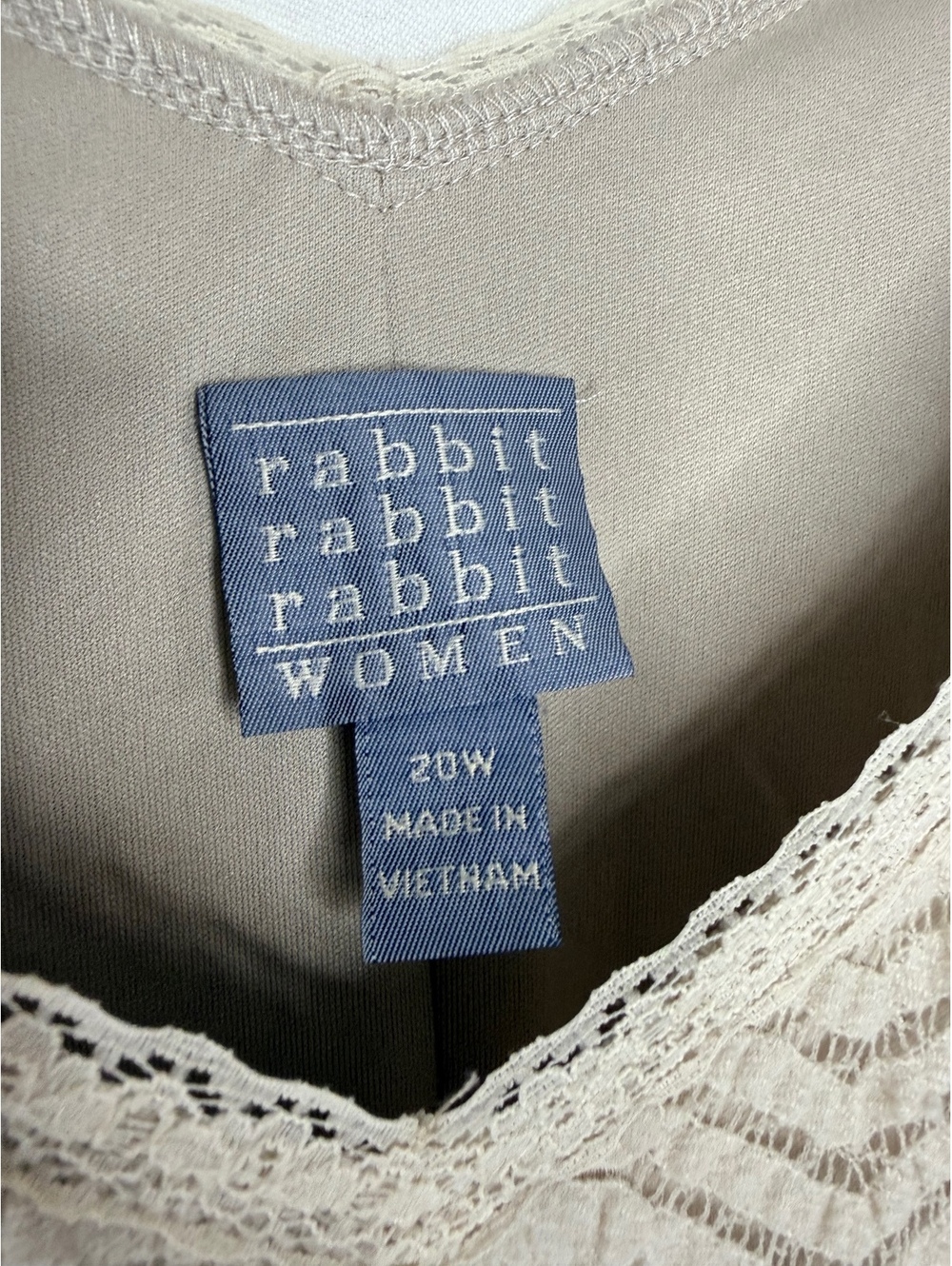 Rabbit Rabbit Rabbit Lace Boho Babydoll Dress 20W Off White Ruffle Sleeve - Picture 3 of 6
